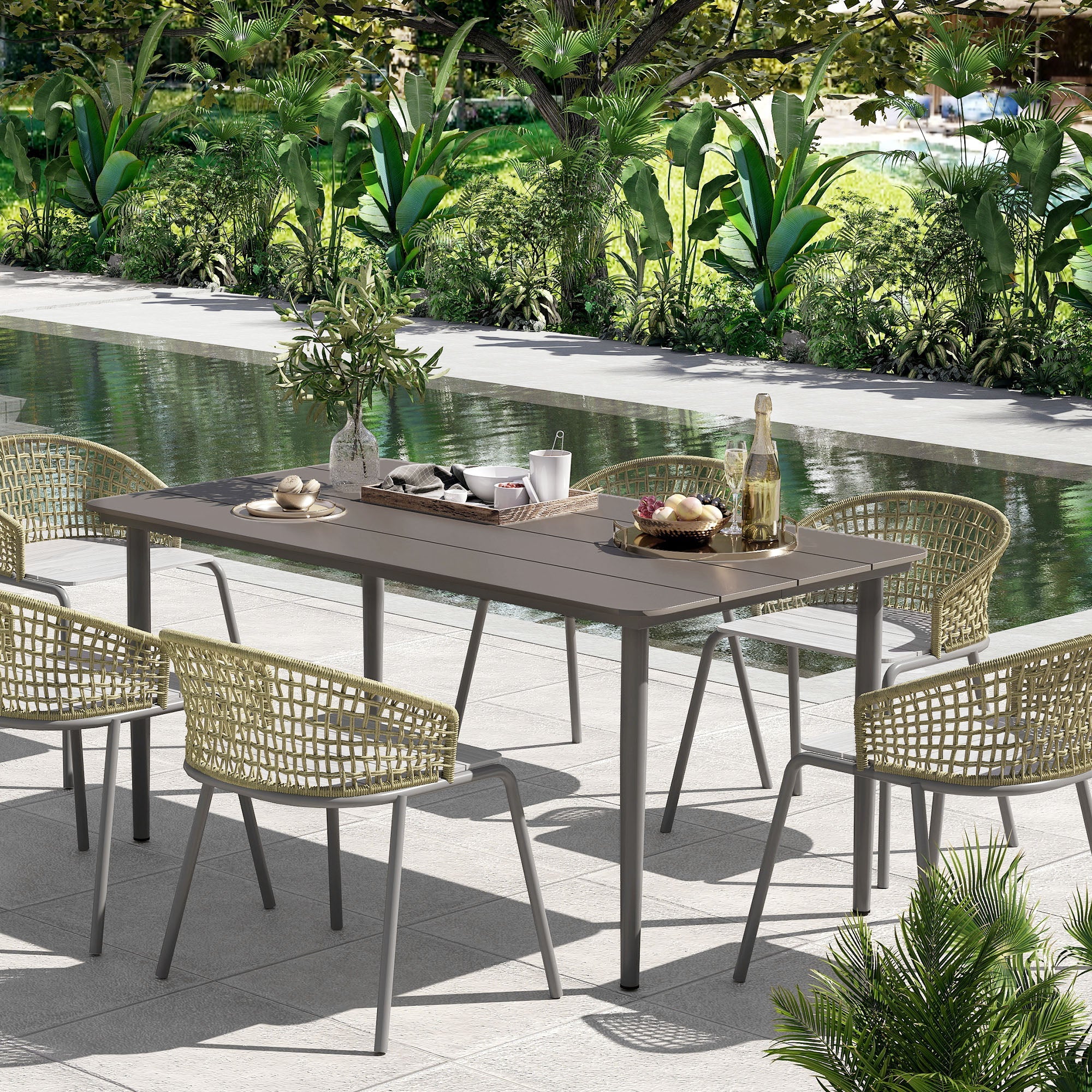 Garden Table With Rust Resistant Metal
