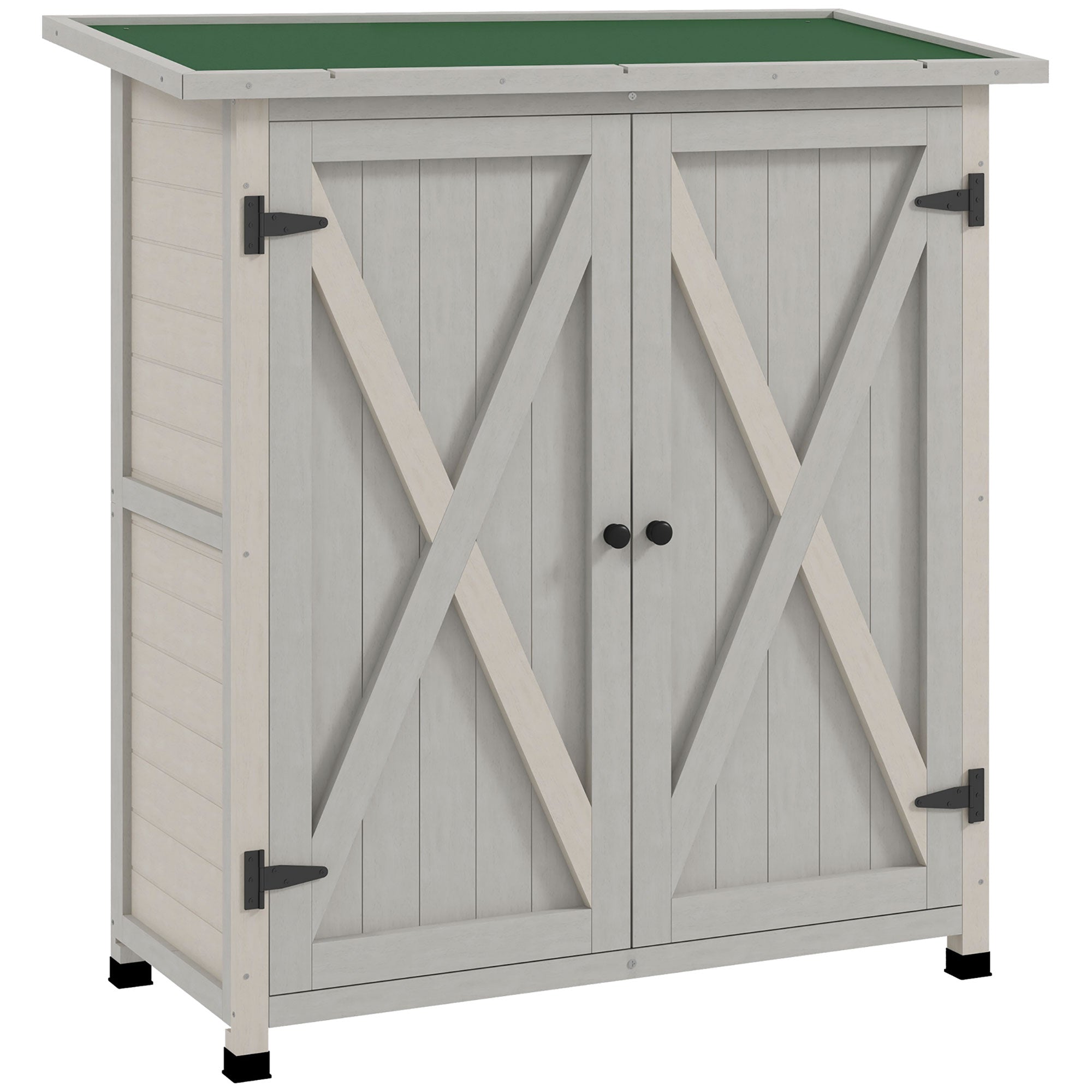 Wood Garden Storage Shed Tool Cabinet Organizer With Shelves