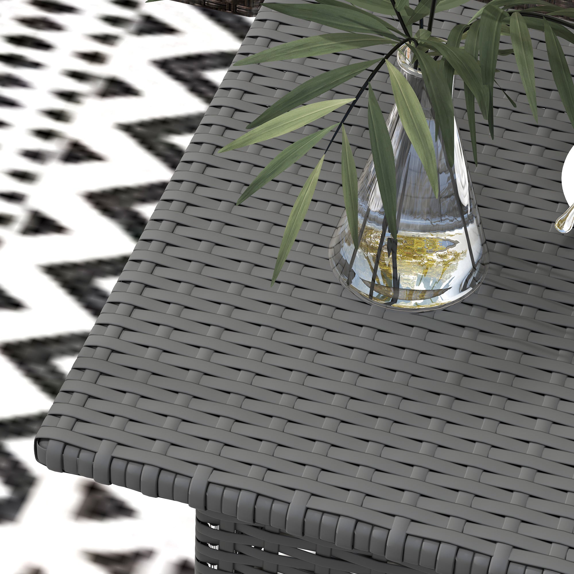 Pe Rattan Outdoor Coffee Table, Easy Match Rattan Side Table