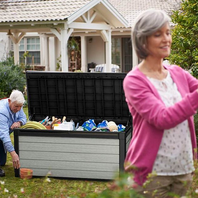 Keter Denali 757 Litre Duotech Garden Box in Anthracite & Grey