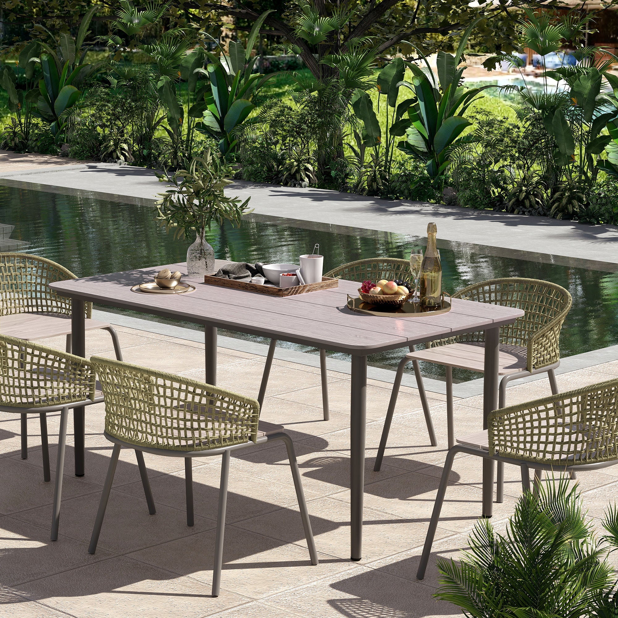 Garden Table With Rust Resistant Metal