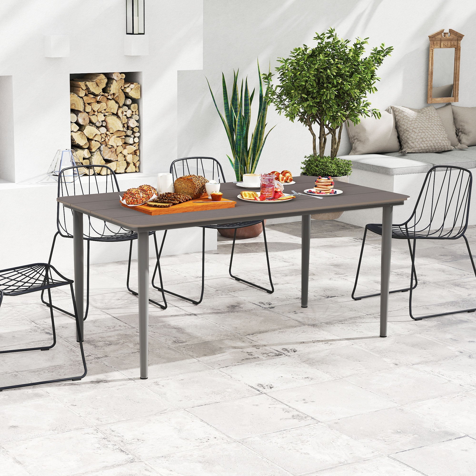 Garden Table With Rust Resistant Metal