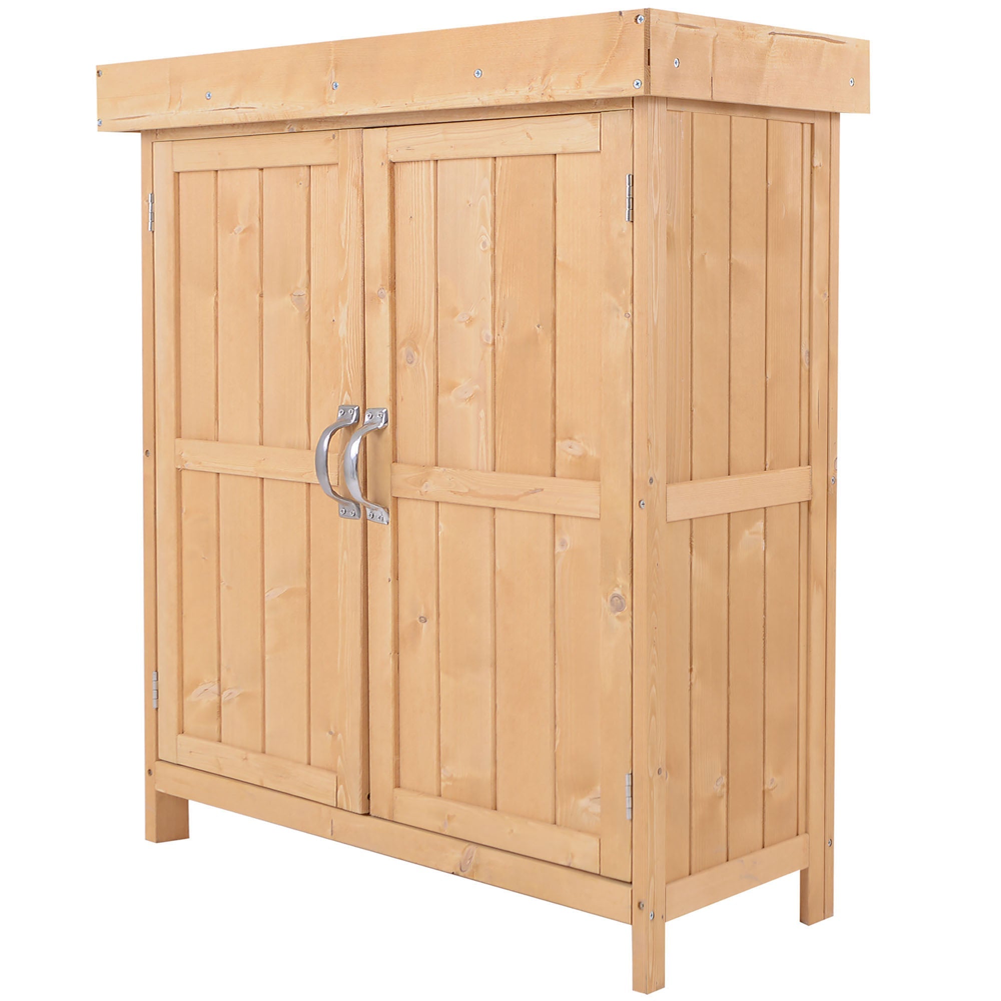 Wooden Garden Shed Double Door Tool Storage House