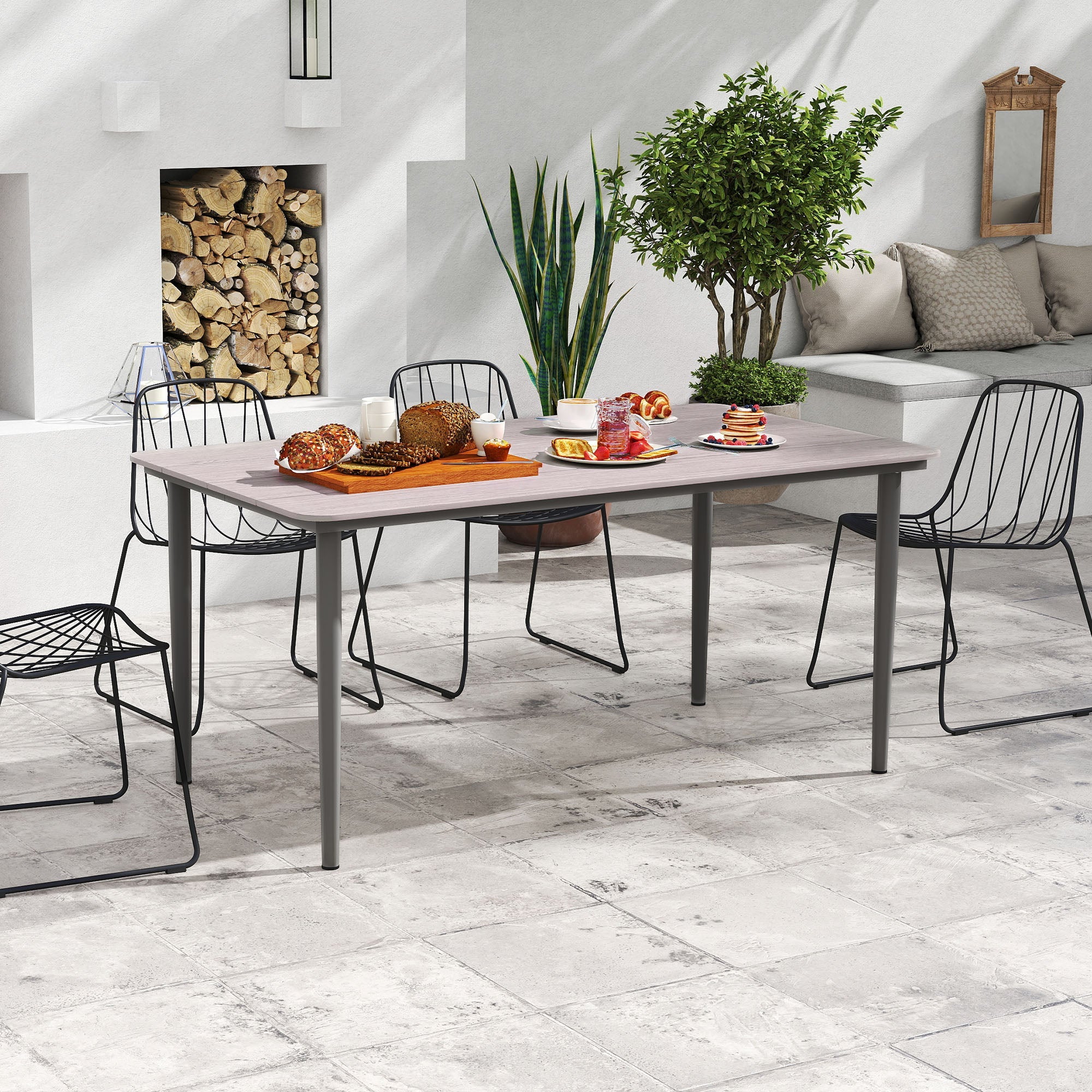 Garden Table With Rust Resistant Metal